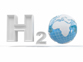 H2O. Formula of water.