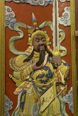 Obraz premium Chinese wood sculpture .