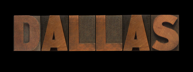 Dallas in old letterpress wood type