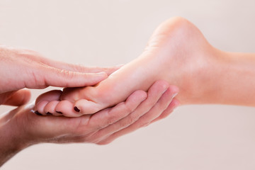 Fototapeta na wymiar Foot massage close-up