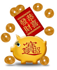 Chinese New Year Piggy Bank with Red Packet