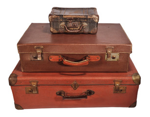 Three old suitcase