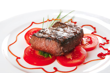 roast meat served on plate