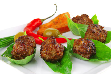 small french beef cutlets on basil