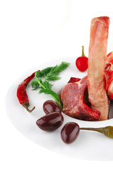 raw fresh veal ribs