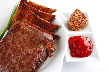 meat and bread with spices