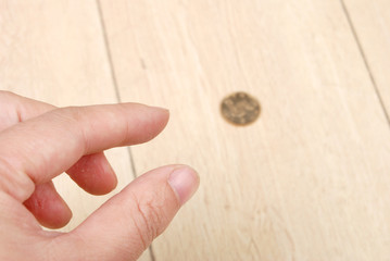 Coin on floor