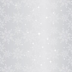 Sparkling sliver christmas snowflake seamless pattern - obrazy, fototapety, plakaty