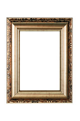 Gold frame on white background