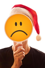 Personnage smiley noël malheureux