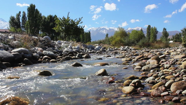 The Mountain landscape with river.
