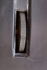 XXXL Closeup of Black Plastic Dial For Vintage Radio Macro