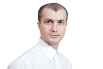 The young man on a white background