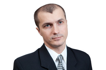 The young man on a white background