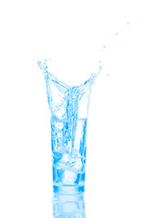 Water in glass isolated on white background