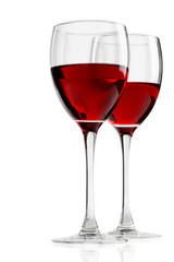 Glass with red wine