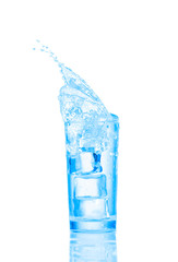 Water in glass isolated on white background