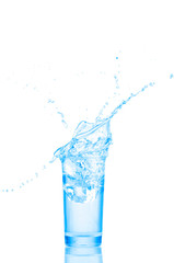 Water in a glass isolated on white background
