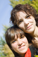 Fototapeta premium girls in autumn park