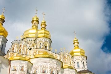 Fototapeta na wymiar Golden Cupola of Orthodox church