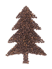 albero di natale fatto con i chicchi di caffe