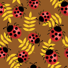 seamless background with ladybirds