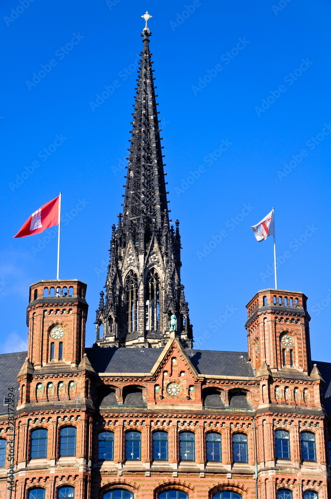 Wall mural Nikolaikirche in Hamburg