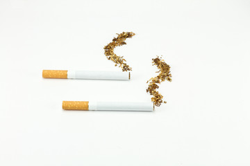 Cigarette with tobacco smoke