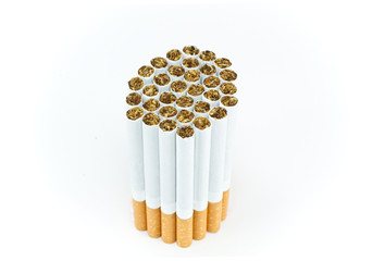 a bunch of cigarette isolated on white