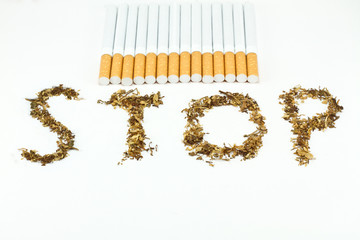 Written stop with tobacco