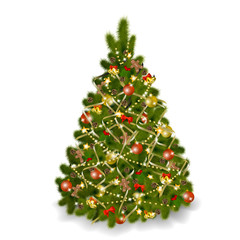 Christmas tree on white background