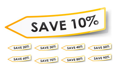 Fototapeta premium yellow and white shiny vector discount sticker