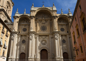 Fototapeta na wymiar Facade of the cathedral, Granada