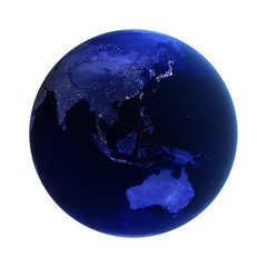 Asia and Australia on white