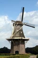 Corn mill in 1858 in Vilsteren in the Netherlands in Europe