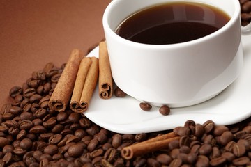cup of coffee with cinnamon