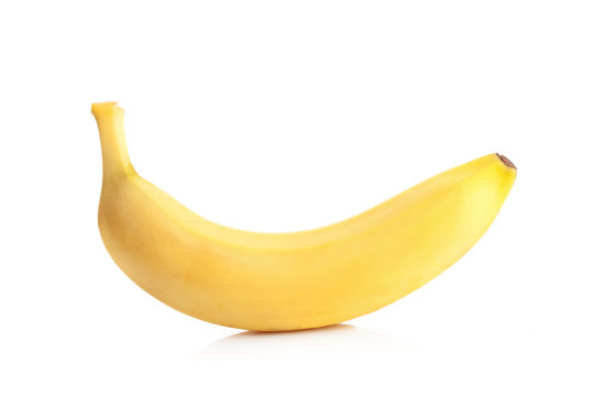 Beautiful ripe banana on white background
