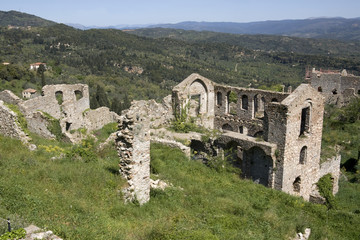 Fototapeta na wymiar Mystras - ruiny pałacu, Peloponez