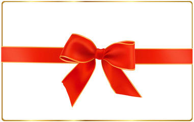 Vector. Gift red ribbon and bow.