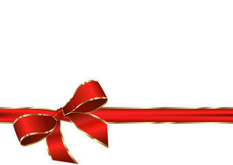 red ribbon with golden edge