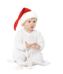 Cute baby in Santa's hat
