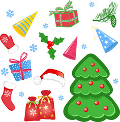 set of christmas icons