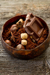 chocolate with ingredients-cioccolato e ingredienti