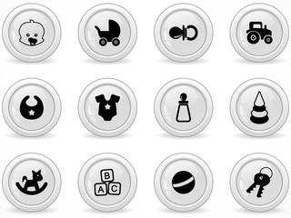 Web buttons, baby icons