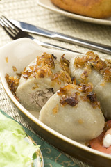 Lithuanian stuffed potato dumplings