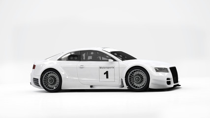 Sportcar in white studio 3D