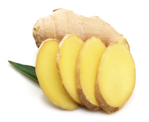 Ginger with a leaf