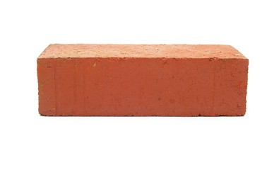 red clay brick, isolated on white