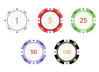 Gambling chips, vector illustration