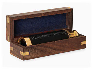 antique brass telescope